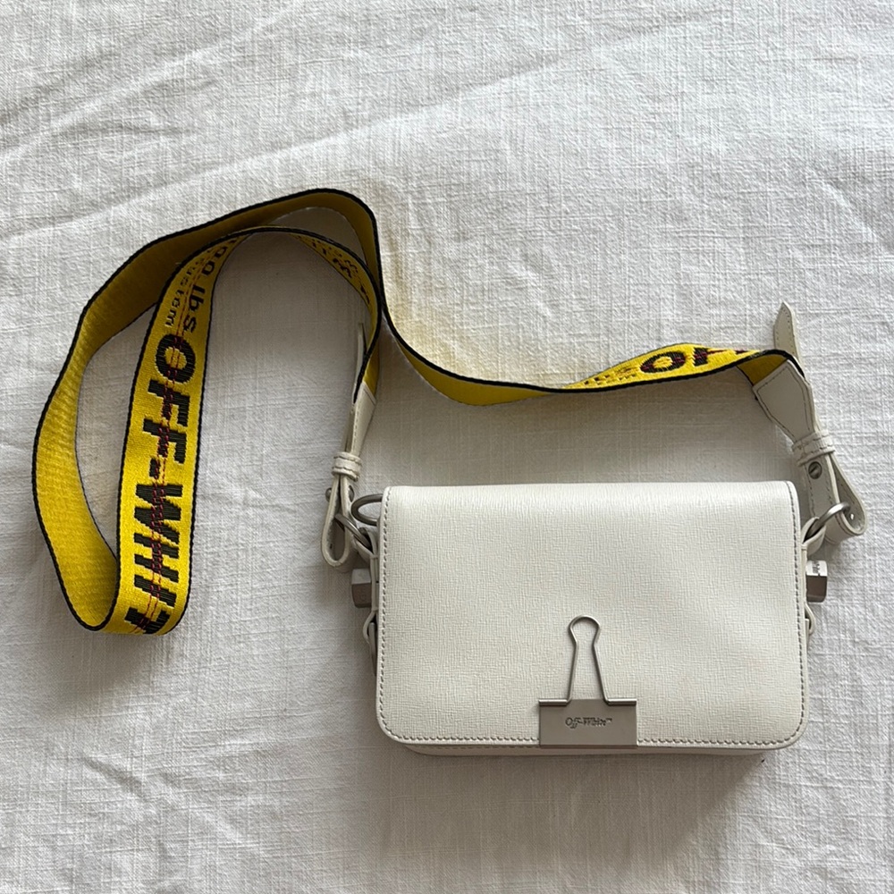 Off-White Leather Binder Clip